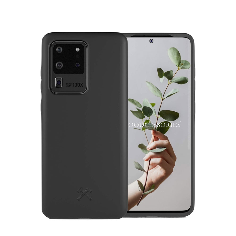 Image of Woodcessories - Samsung Galaxy S20 Ultra / S20 Ultra 5G BioCase Antimikrobielle Schutzhülle Vegan Biologisch Abbaubar (ECO398) - Schwarz bei Apfelkiste.ch