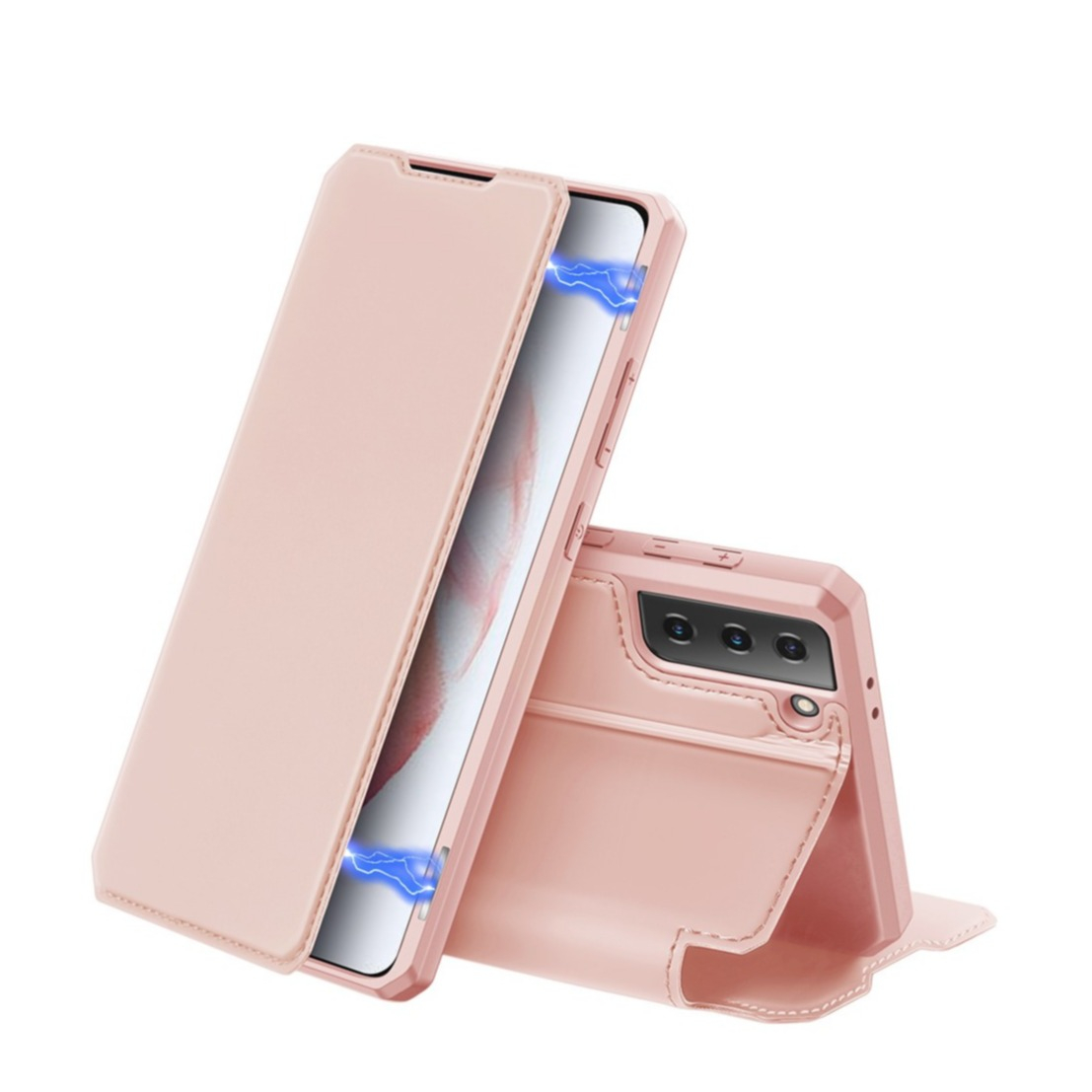 Image of Dux Ducis - Samsung Galaxy S21 5G Magnet Flip Wallet Cover Leder Tasche - Roségold bei Apfelkiste.ch