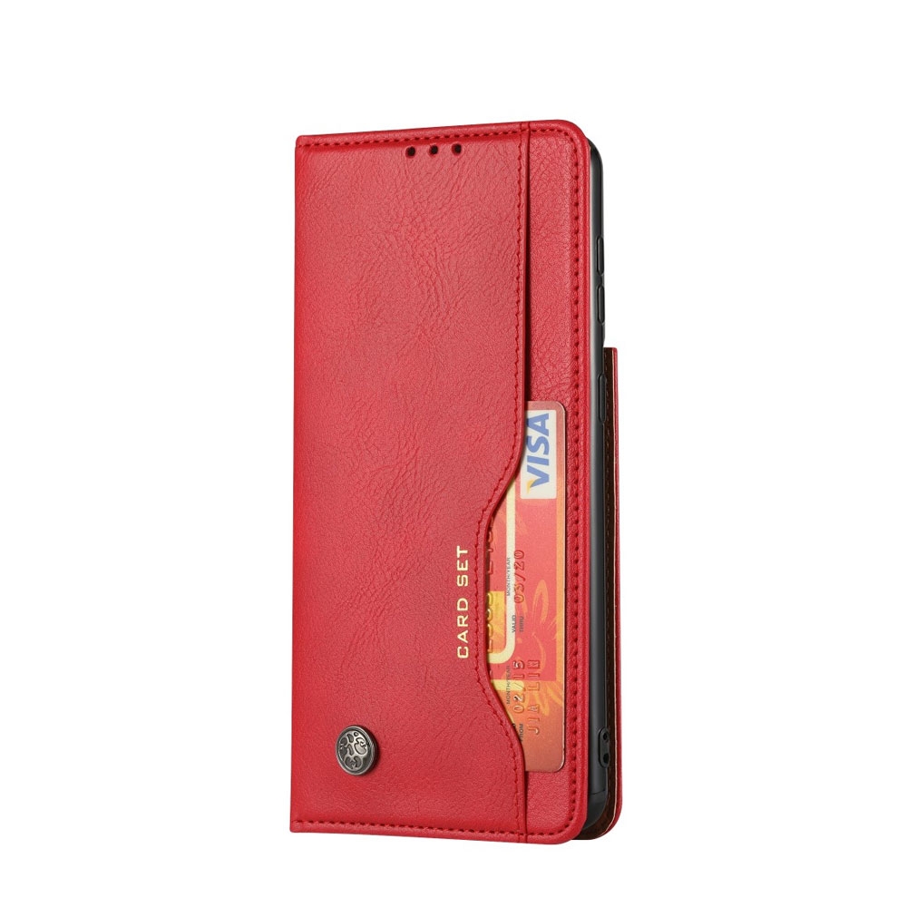 Image of Samsung Galaxy S21 5G Leder Tasche Flip Cover mit Kartenfächer - Rot bei Apfelkiste.ch