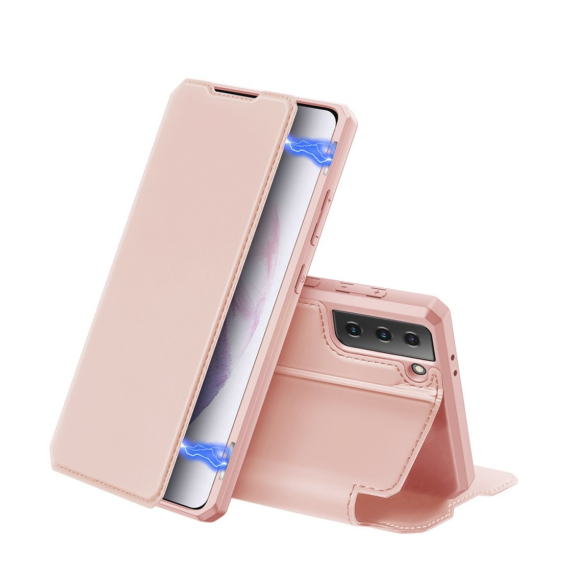 Image of Dux Ducis - Samsung Galaxy S21+ Plus 5G Magnet Flip Wallet Cover Leder Tasche - Roségold bei Apfelkiste.ch