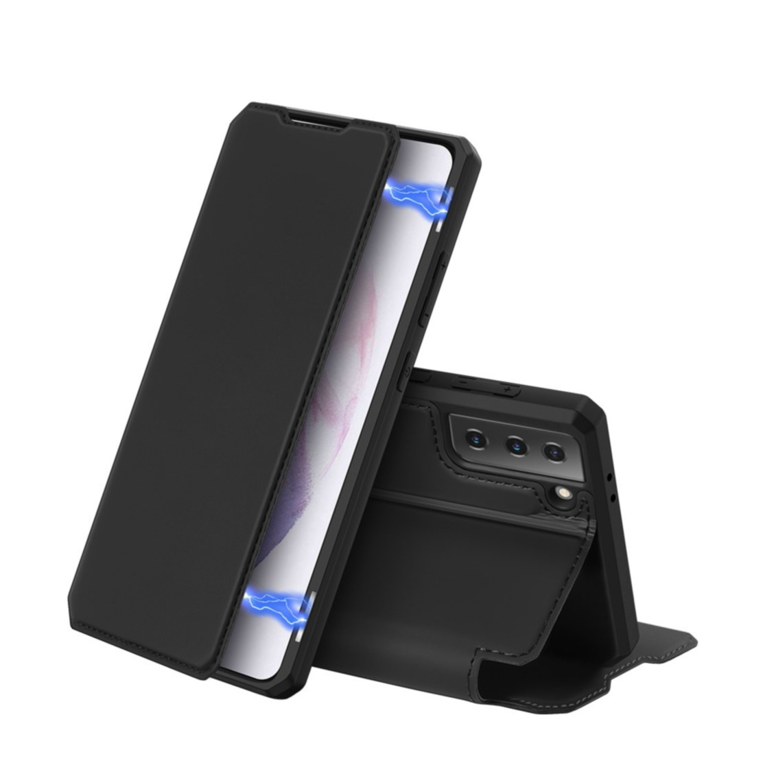 Image of Dux Ducis - Samsung Galaxy S21+ Plus 5G Magnet Flip Wallet Cover Leder Tasche - Schwarz bei Apfelkiste.ch