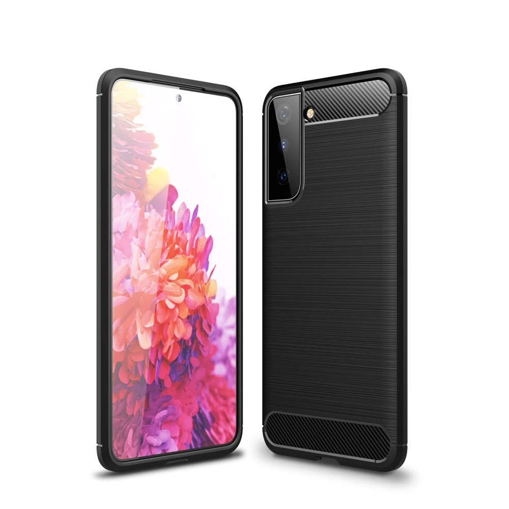 Image of Samsung Galaxy S21+ Plus 5G Gummi Case Schutzhülle Carbon Look - Schwarz bei Apfelkiste.ch
