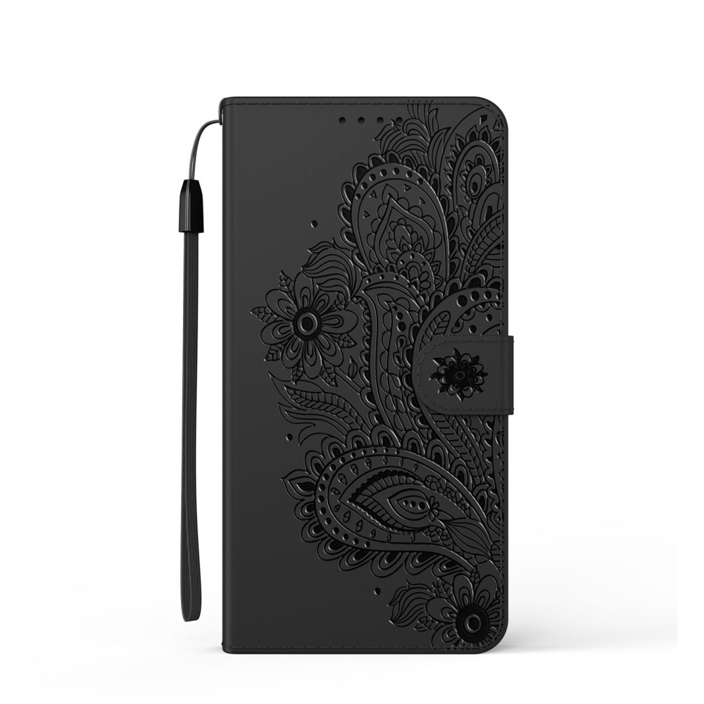Image of Samsung Galaxy S21+ Plus 5G Leder Tasche Flip Cover Blumen Mandala Imprint - Schwarz bei Apfelkiste.ch