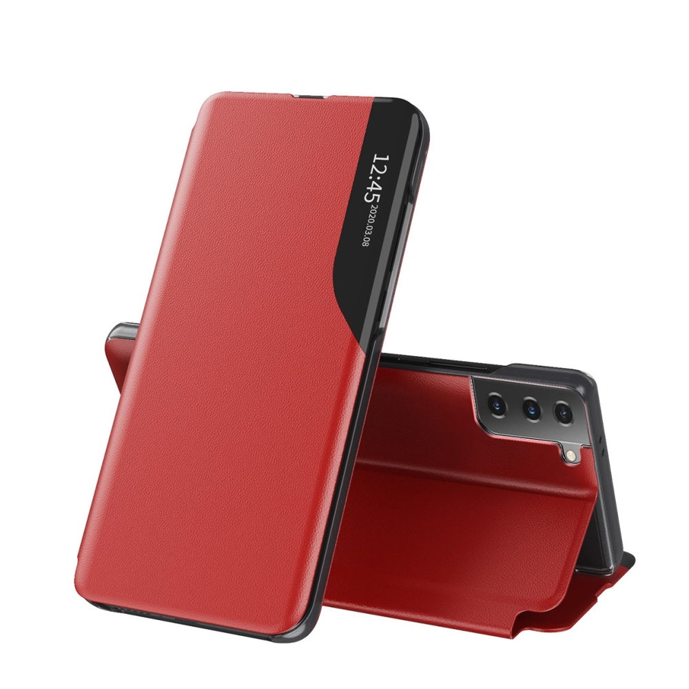 Image of Samsung Galaxy S21+ Plus 5G Leder Hülle Small Window View Flip Case - Rot bei Apfelkiste.ch