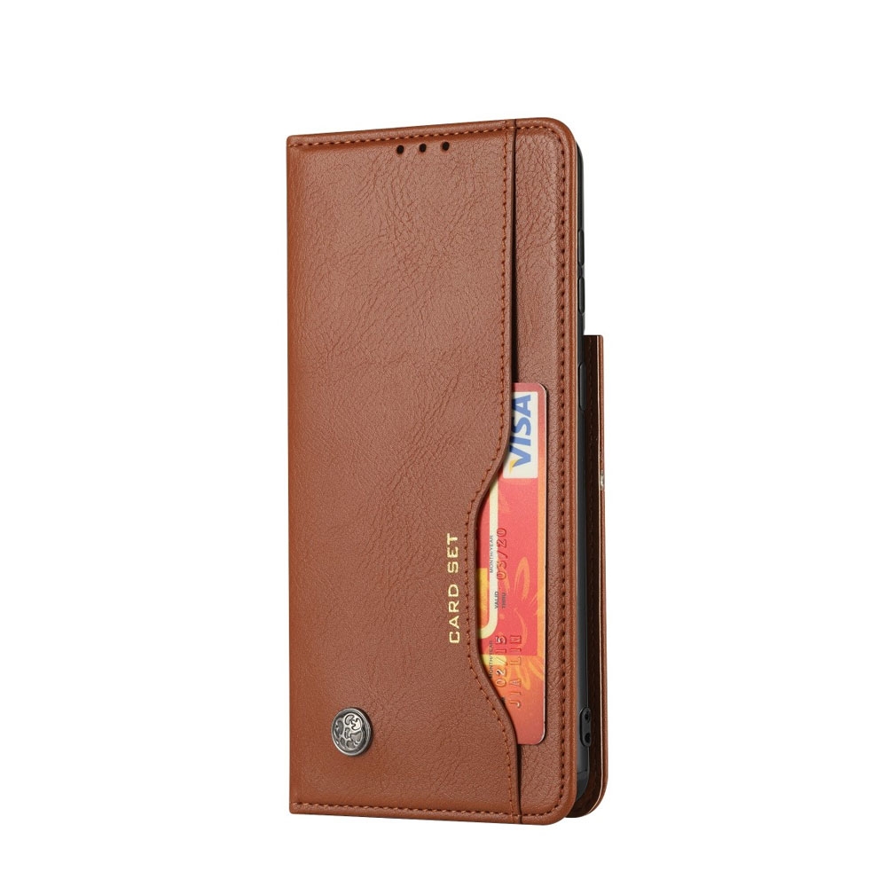 Image of Samsung Galaxy S21+ Plus 5G Leder Tasche Flip Cover mit Kartenfächer - Braun bei Apfelkiste.ch