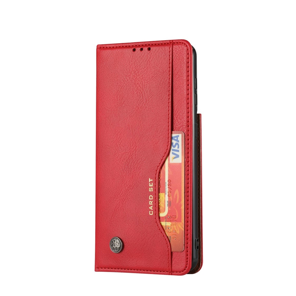 Image of Samsung Galaxy S21+ Plus 5G Leder Tasche Flip Cover mit Kartenfächer - Rot bei Apfelkiste.ch