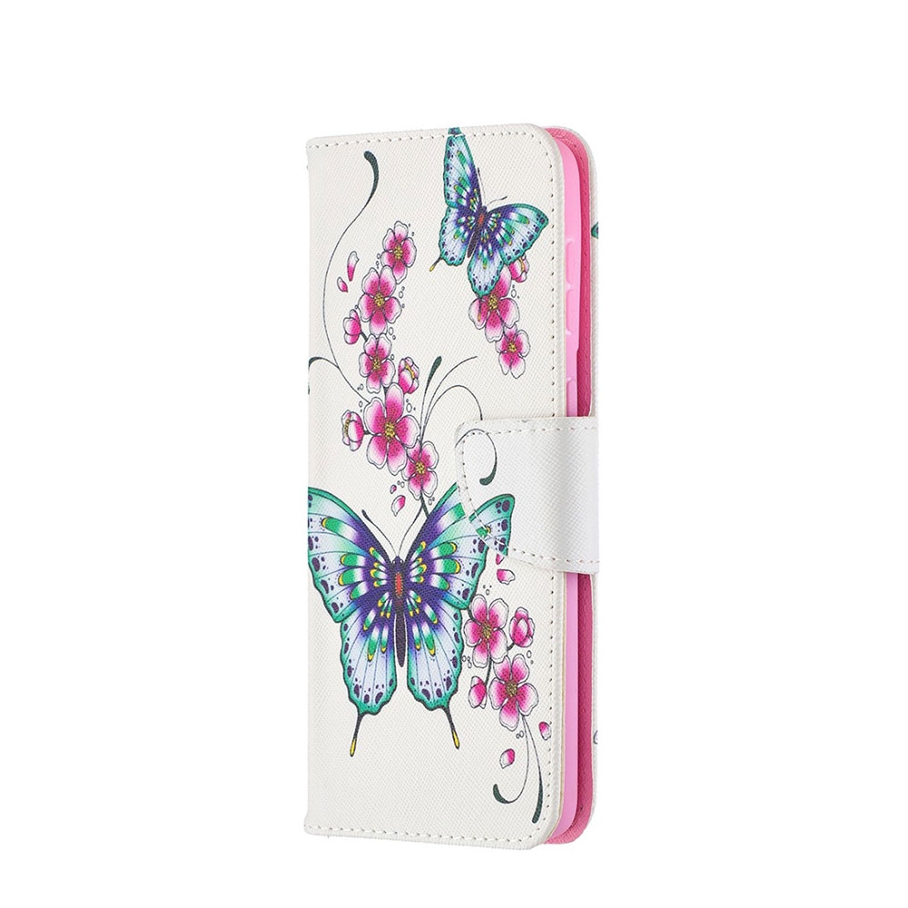 Image of Samsung Galaxy S21+ Plus 5G Leder Tasche Hülle mit Kartenfach - Schmetterlinge bei Apfelkiste.ch