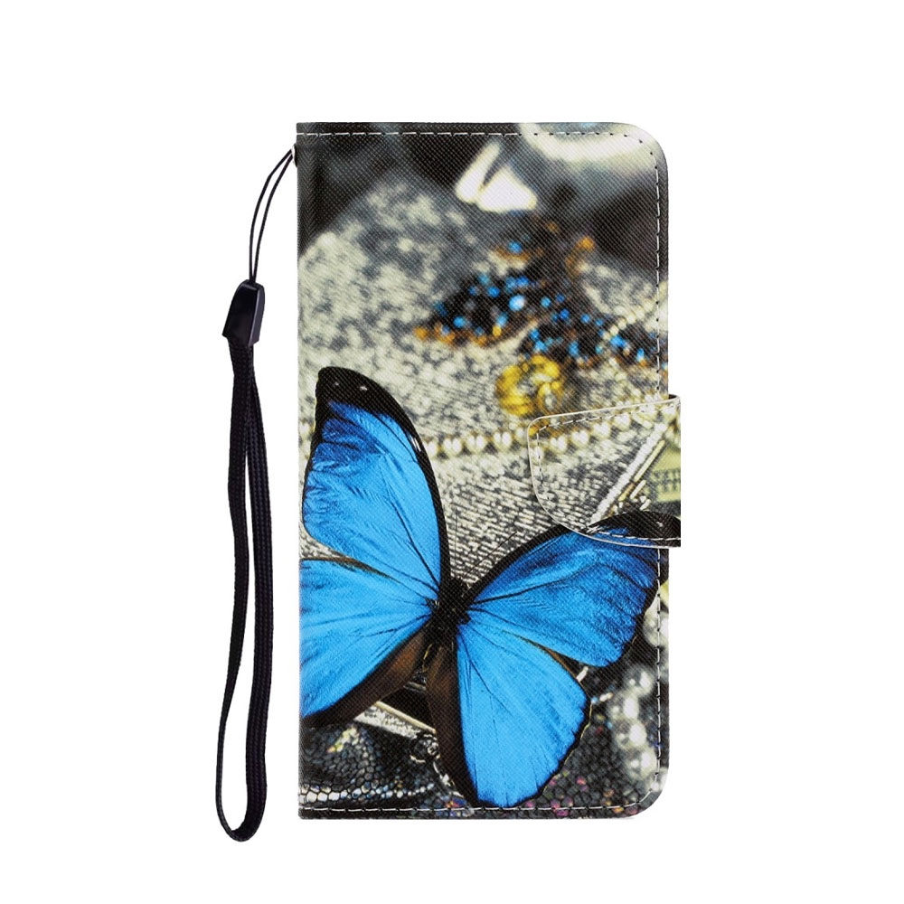 Image of Samsung Galaxy S21+ Plus 5G Leder Tasche - Blauer Schmetterling bei Apfelkiste.ch