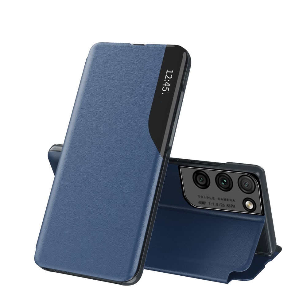 Image of Samsung Galaxy S21 Ultra 5G Leder Hülle Small Window View Flip Case - Dunkelblau bei Apfelkiste.ch