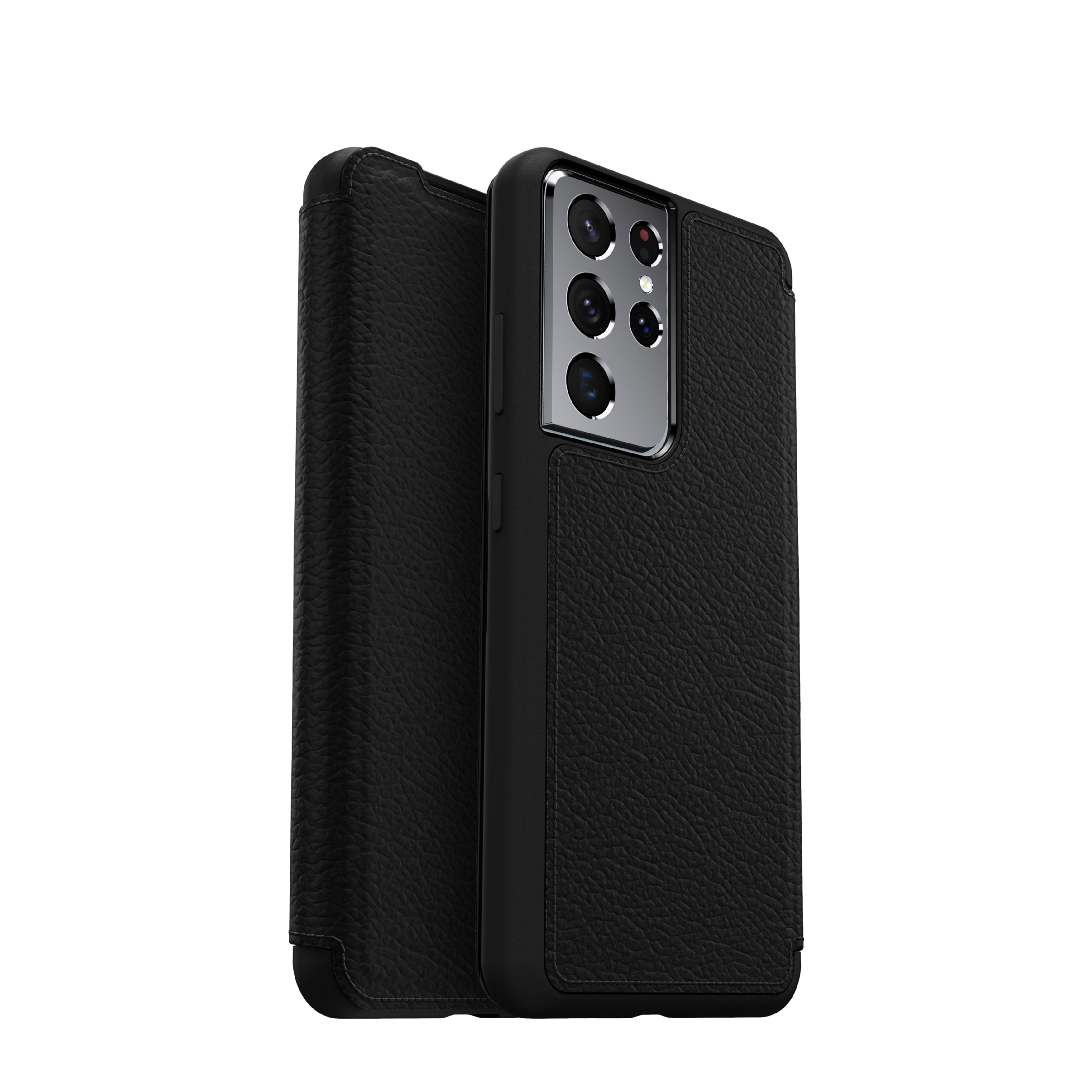 Image of Otterbox - Samsung Galaxy S21 Ultra 5G Echtleder Book Cover Tasche Strada Series (77-82085) - Schwarz bei Apfelkiste.ch