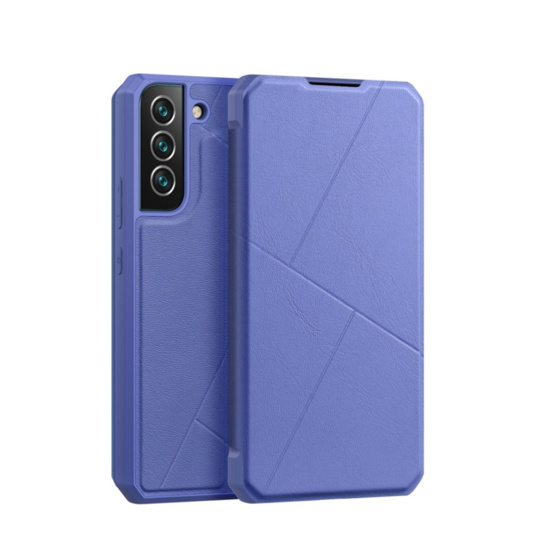 Image of Dux Ducis - Samsung Galaxy S22 5G Magnet Flip Wallet Cover Leder Tasche Geometrisches Design - Blau bei Apfelkiste.ch
