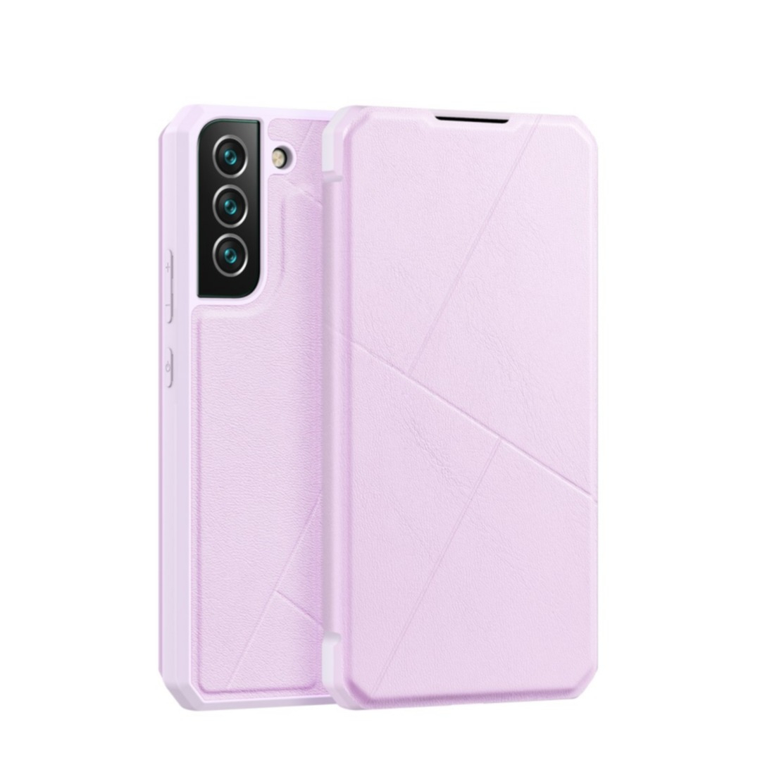 Image of Dux Ducis - Samsung Galaxy S22 5G Magnet Flip Wallet Cover Leder Tasche Geometrisches Design - Rosa bei Apfelkiste.ch