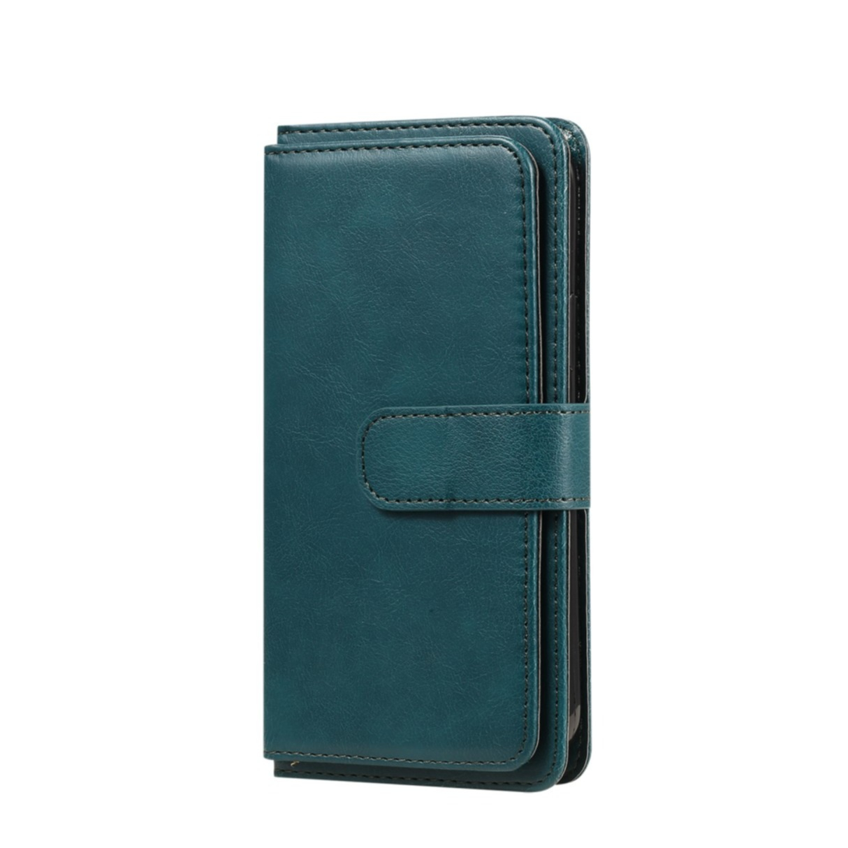 Image of Samsung Galaxy S22 5G Leder Wallet Etui Tasche mit 10 Kartenfächern - Grün bei Apfelkiste.ch