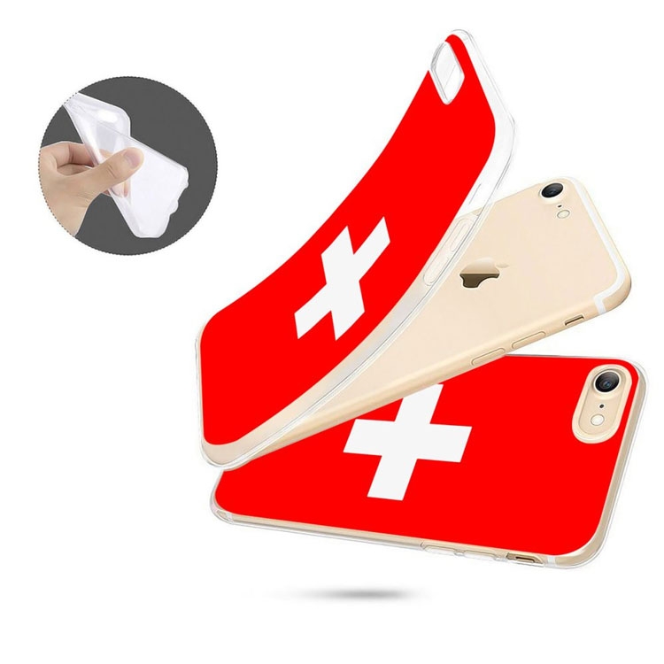 Samsung Galaxy S5 Gummi Hulle Schweizer Flagge Rot