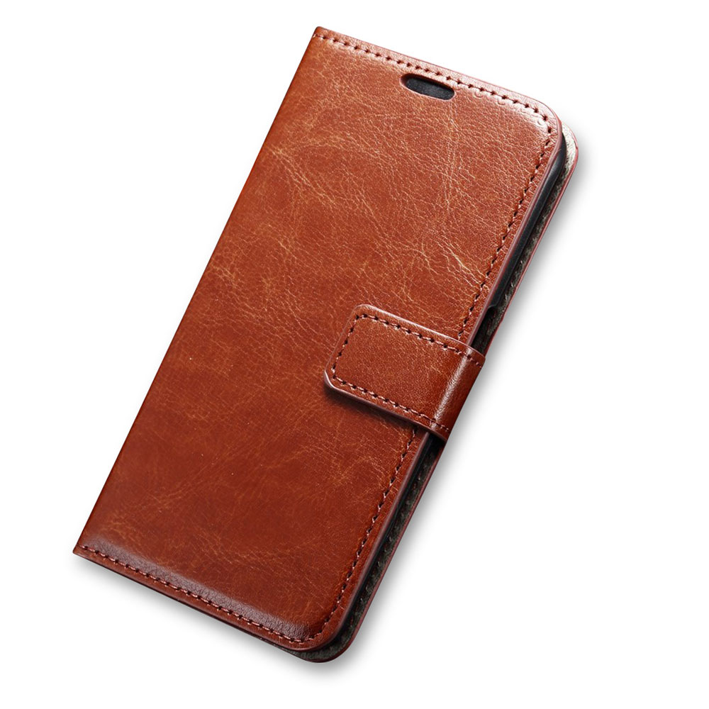 Image of Samsung Galaxy S7 Edge Leder Tasche Flip Cover mit Kartenfächer - Braun bei Apfelkiste.ch