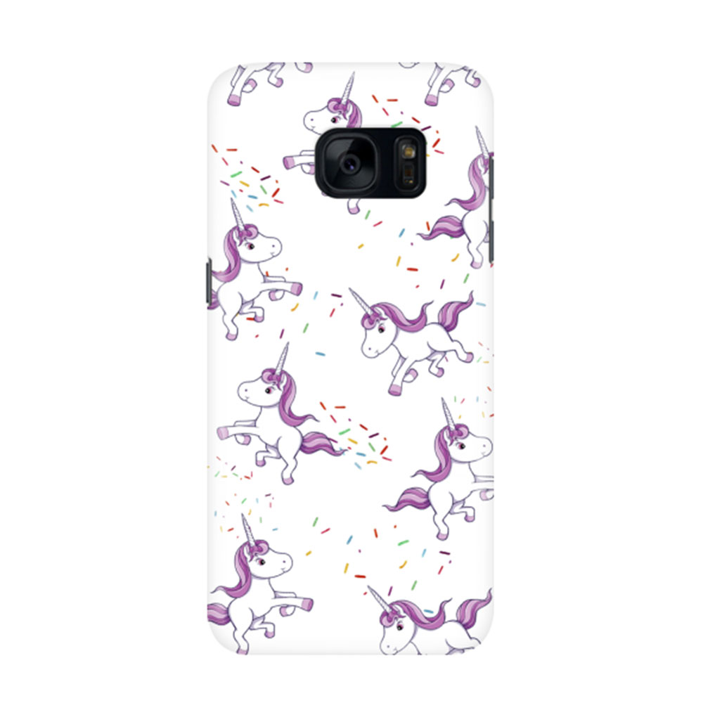 Samsung Galaxy S7 Hardcase Hülle Kleine Einhörner - Lila
