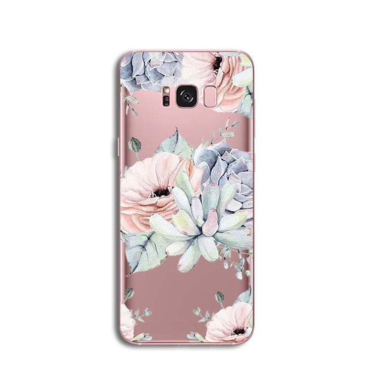 Image of Apfelkiste © - Samsung Galaxy S8 Gummi Case Hülle Ultra Thin Blumen - Transparent bei Apfelkiste.ch