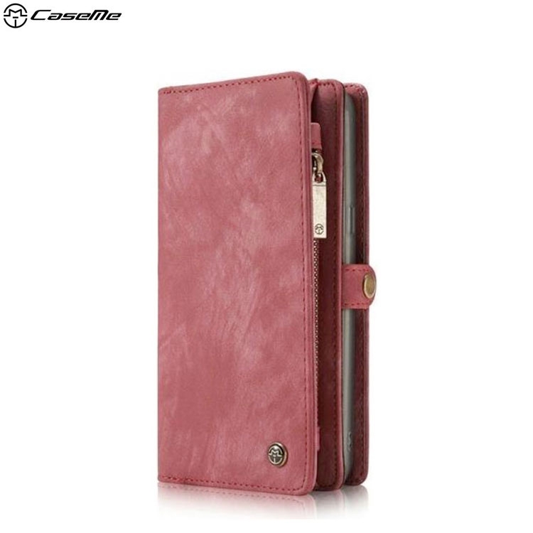 Samsung Galaxy S8 3in1 Echtleder Tasche + Magnet Hardcase Karten Etui - Rot