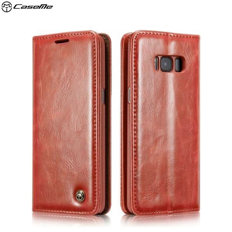 Samsung Galaxy S8 Leder Tasche Flip Wallet Etui - Rot