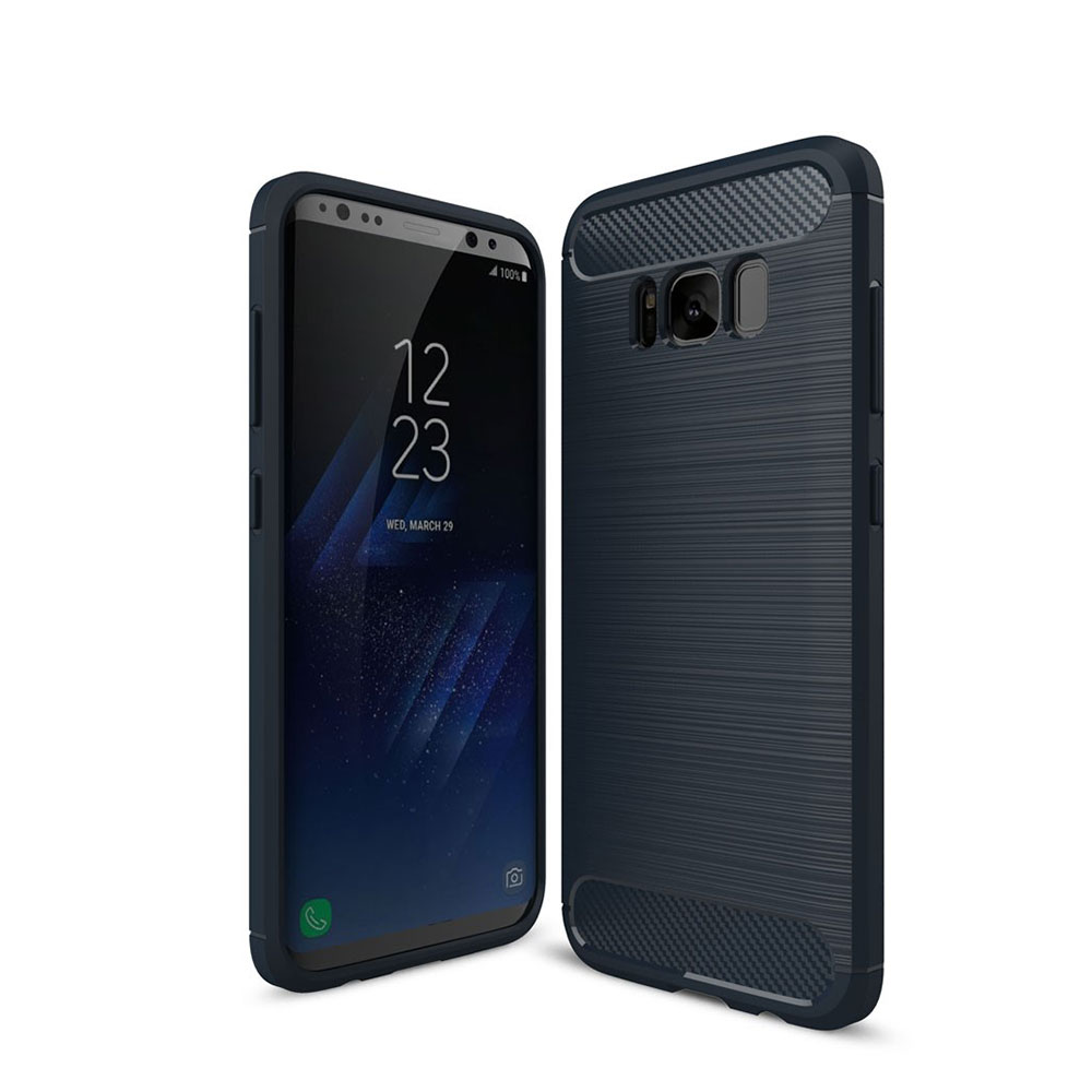Image of Samsung Galaxy S8 Gummi Case Schutzhülle im Carbon Look - Dunkelblau bei Apfelkiste.ch