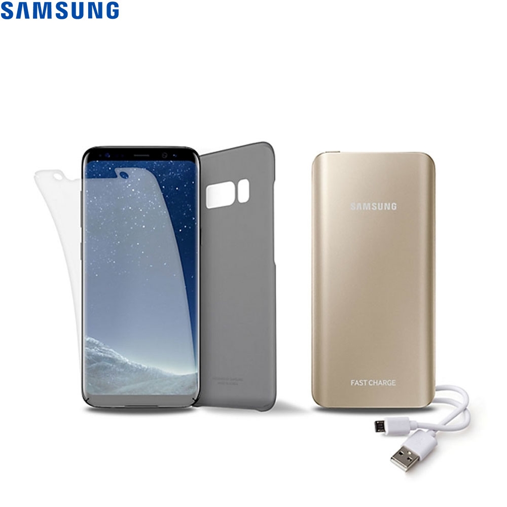 Galaxy S8+ Plus Starter Kit (USB Power Bank, Clear Cover, Schutzfolie) (EB-WG95EBBEGWW)