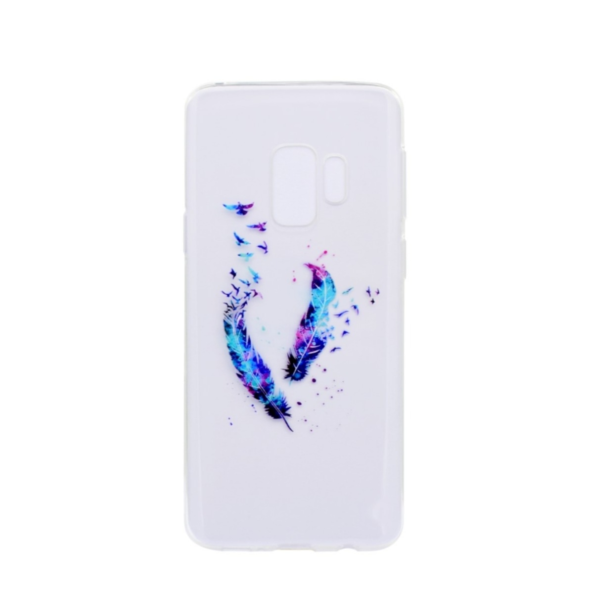 Image of Apfelkiste © - Samsung Galaxy S9 Gummi Case Hülle Ultra Thin Bunte Federn - Transparent bei Apfelkiste.ch