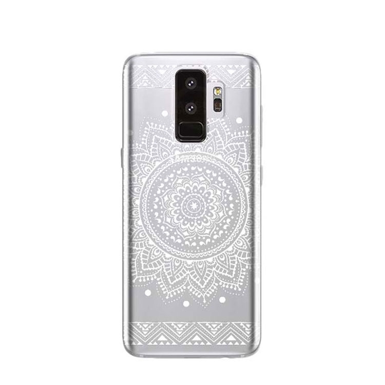 Image of Apfelkiste © - Samsung Galaxy S9+ Plus Gummi Case Hülle Ultra Thin Mandala - Transparent / Weiss bei Apfelkiste.ch