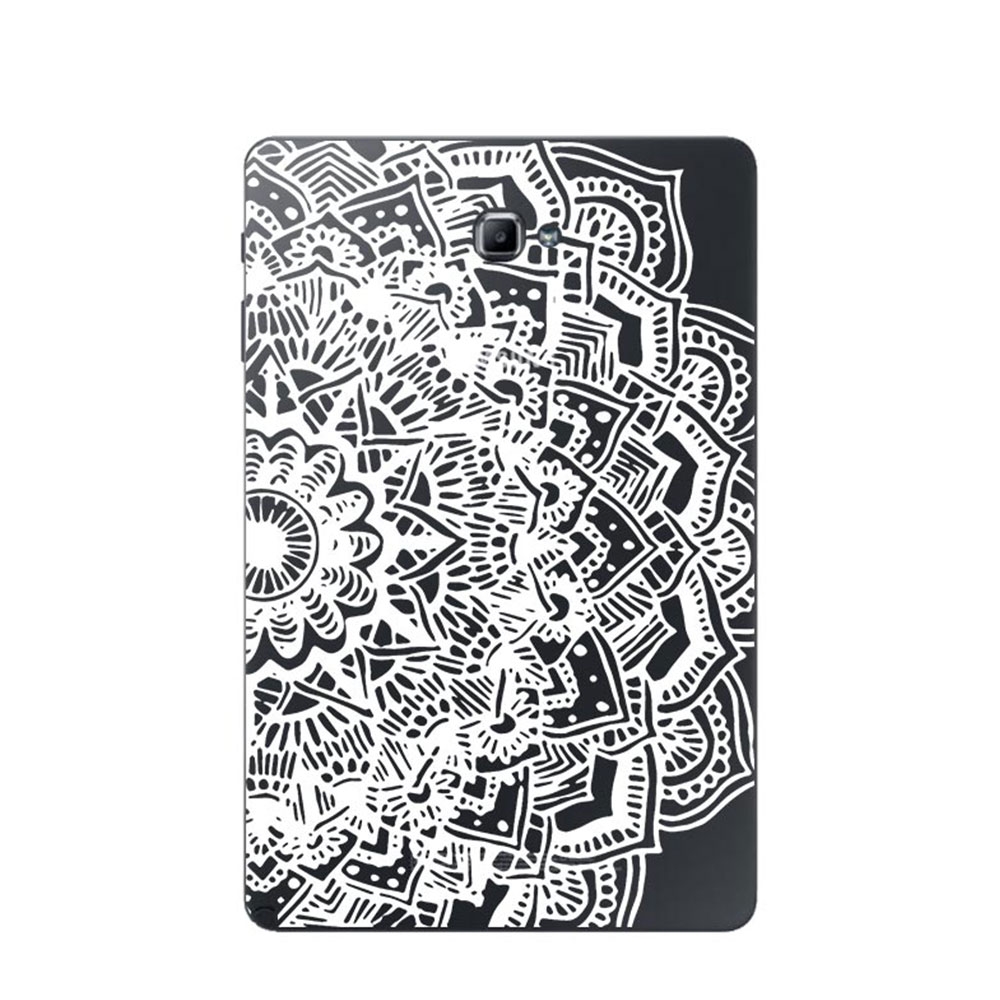 Image of Apfelkiste © - Samsung Galaxy Tab A 10.1 (2016) Gummi Case Hülle Ultra Thin Henna Mandala - Transparent / Weiss bei Apfelkiste.ch