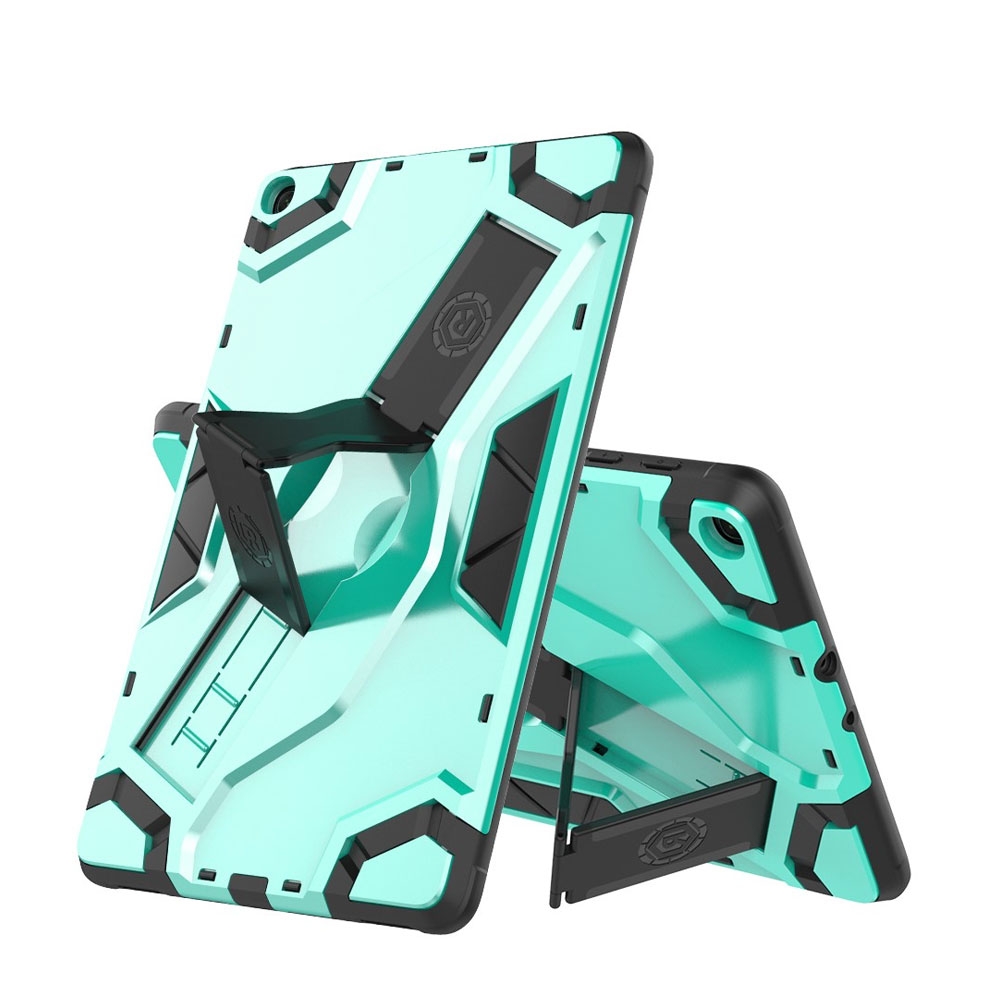 Image of Samsung Galaxy Tab A 10.1 (2019) Hybrid Outdoor Hardcase Hülle mit Aufsteller und Handschlaufe - Türkis / Schwarz bei Apfelkiste.ch