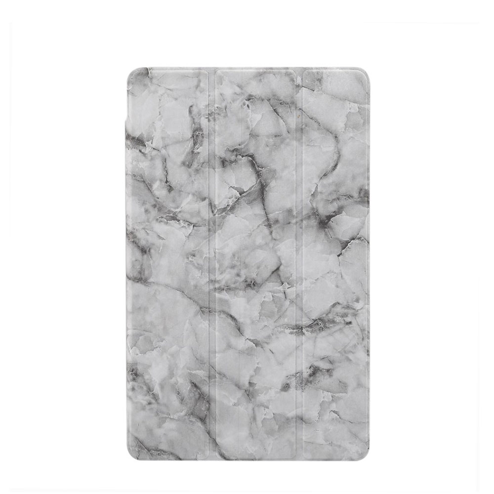 Image of Samsung Galaxy Tab A 10.1 (2019) Leder Smart Cover Schutzhülle Marmor Optik - Grau bei Apfelkiste.ch