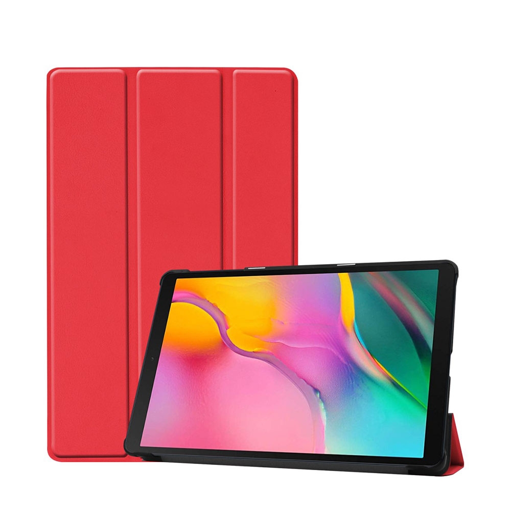 Image of Galaxy Tab A 10.1 (2019) Leder Tasche Smart Cover Hülle - Rot bei Apfelkiste.ch