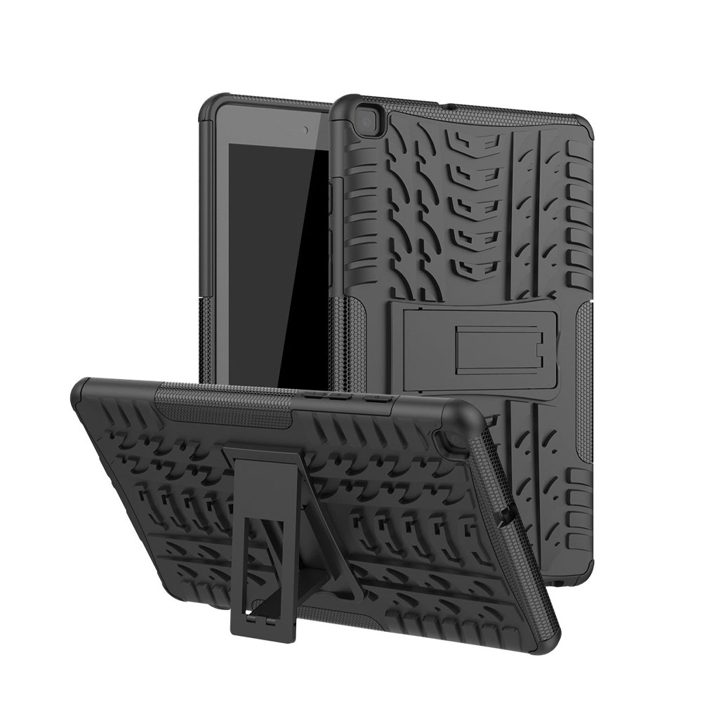 Image of Samsung Galaxy Tab A 8.0 (2019) Hybrid 2in1 Gummi Case Hülle mit Aufsteller - Schwarz bei Apfelkiste.ch