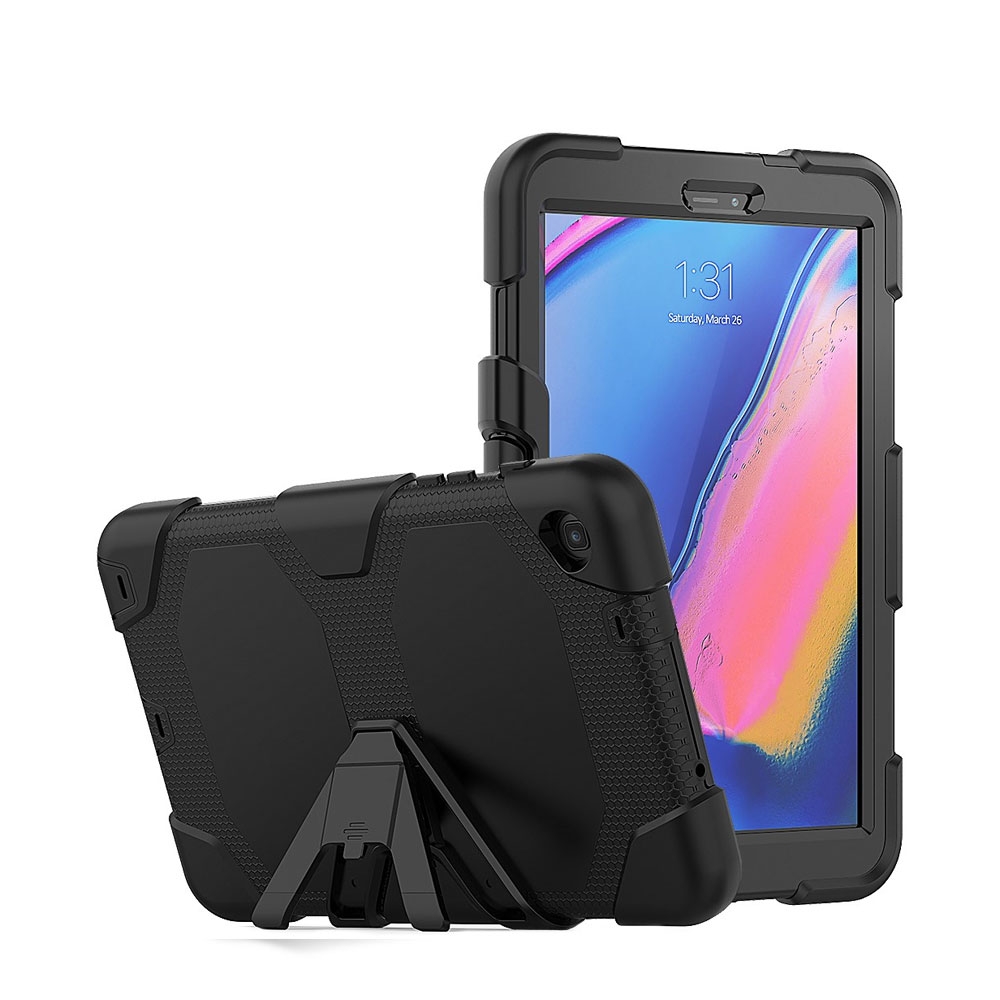 Image of Samsung Galaxy Tab A 8.0 & S-Pen (2019) Snap On Outdoor Silikon Schutz Case Hülle - Schwarz bei Apfelkiste.ch
