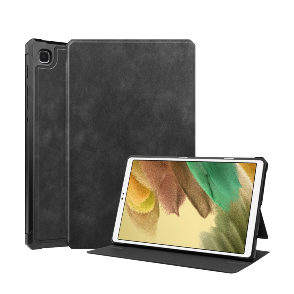 Image of Samsung Galaxy Tab A7 Lite Vintage Leder Schutz Tasche - Schwarz bei Apfelkiste.ch