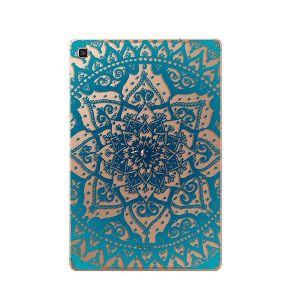 Image of Apfelkiste © - Samsung Galaxy Tab S5e 10.5" Gummi Case Hülle Ultra Thin Mandala - Transparent / Türkis bei Apfelkiste.ch