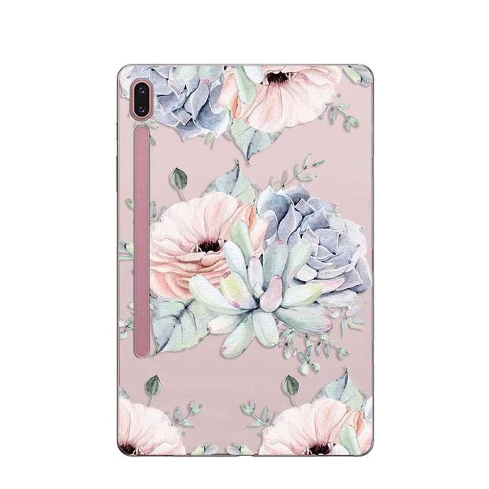 Image of Apfelkiste © - Samsung Galaxy Tab S6 Gummi Case Hülle Ultra Thin Blumen - Transparent bei Apfelkiste.ch