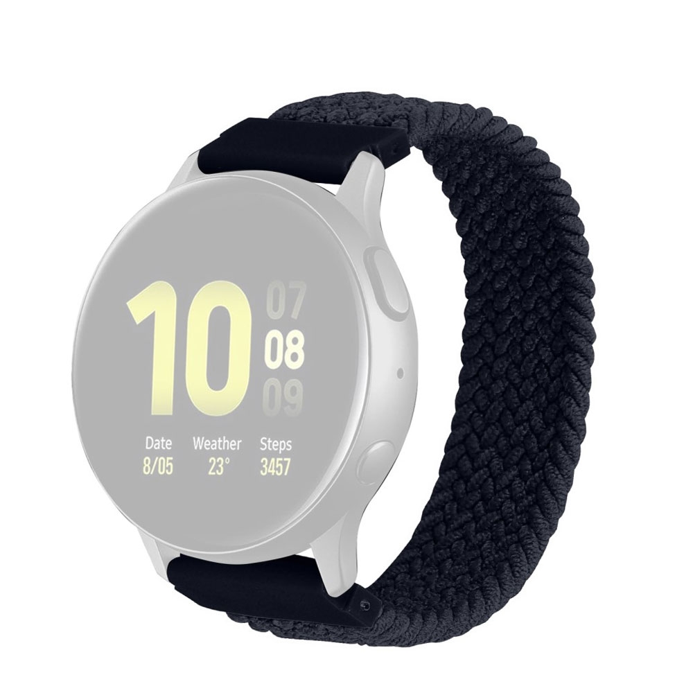 Image of Samsung Galaxy Watch 3 (41mm) Elastisches Geflochtenes Nylon Gummi Armband (Gelenkumfang 181 - 212mm) - Schwarz bei Apfelkiste.ch