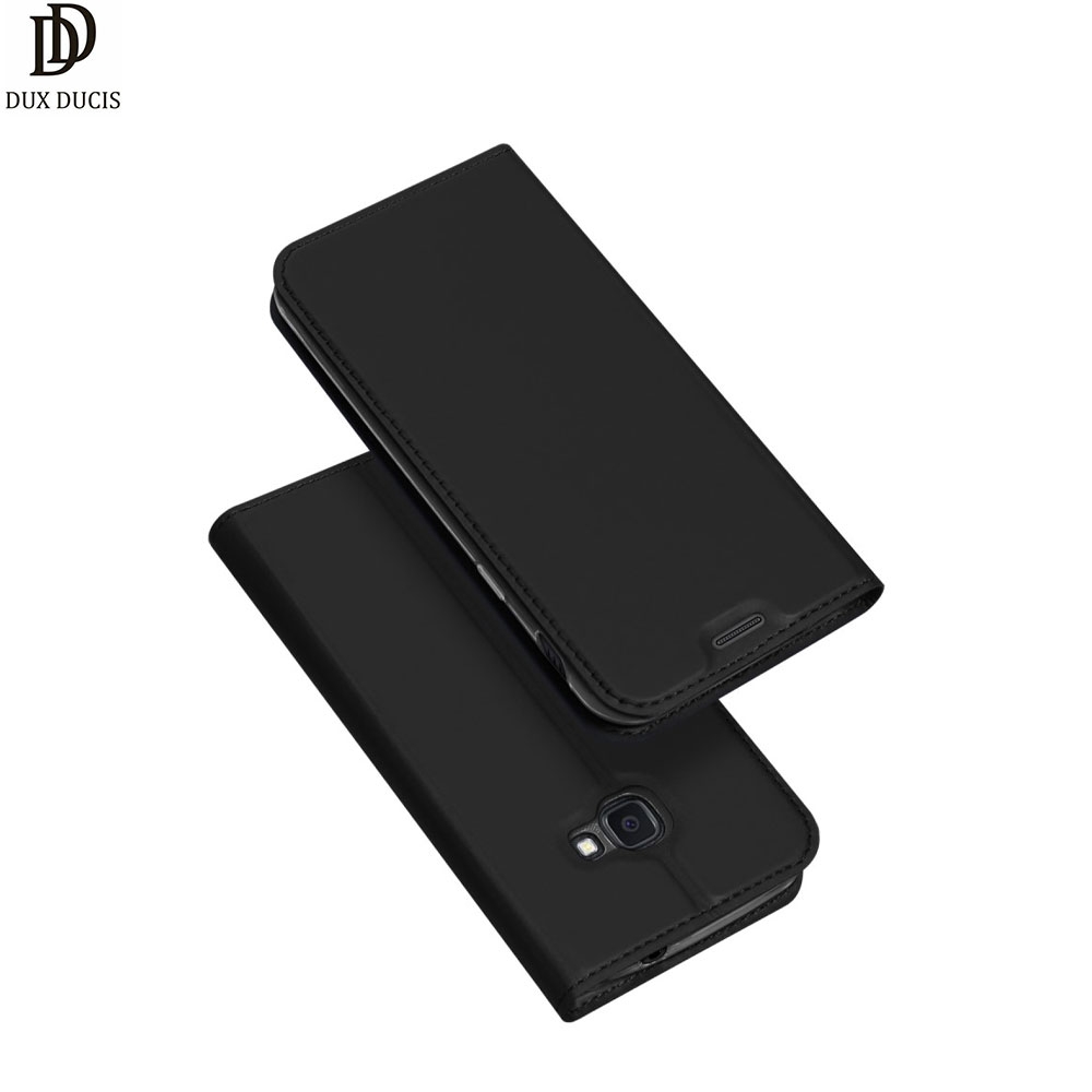 Samsung Galaxy Xcover 4S / Xcover 4 Flip Wallet Cover Leder Tasche - Schwarz