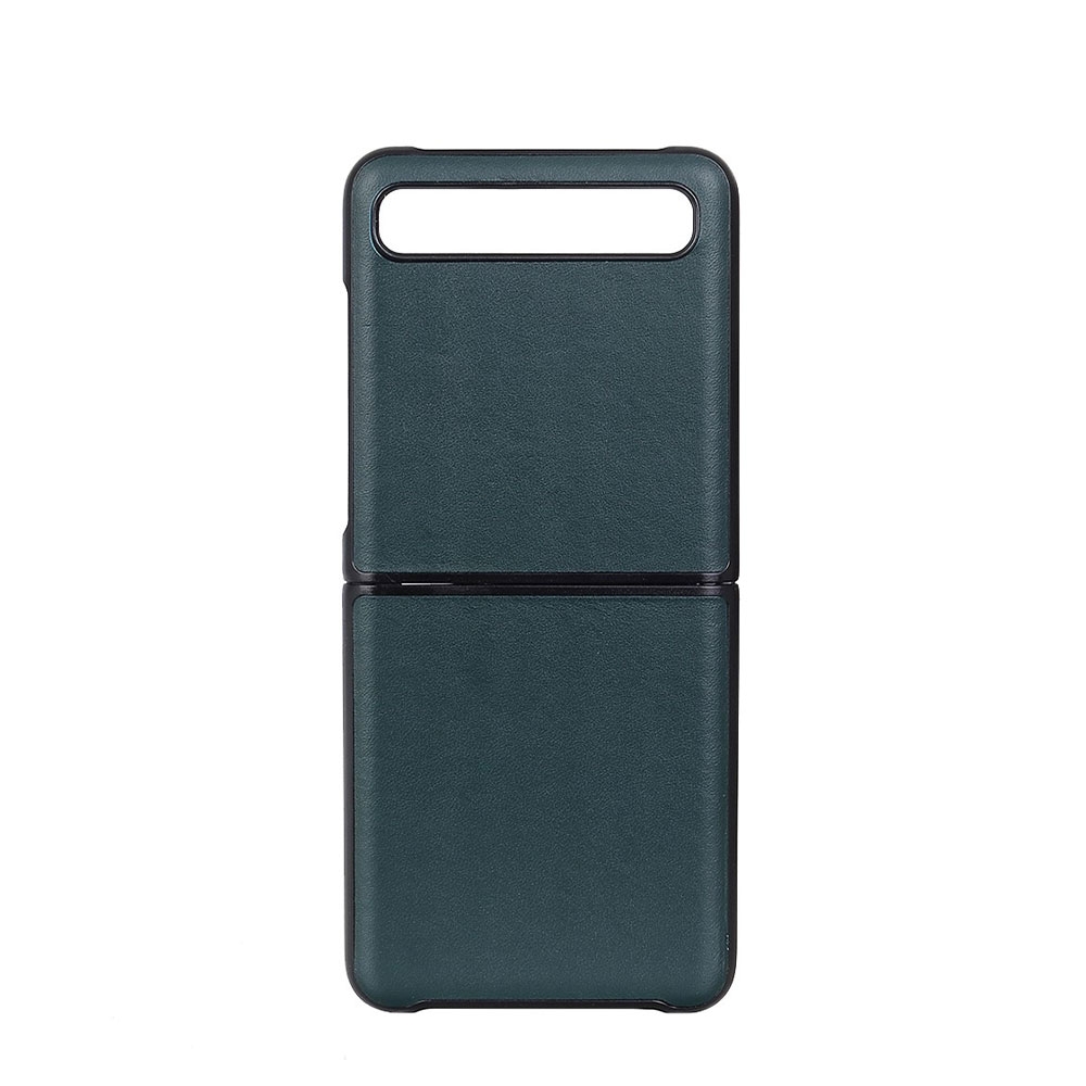 Image of Samsung Galaxy Z Flip 5G / Z Flip Echtleder Hardcase Hülle - Dunkelgrün bei Apfelkiste.ch