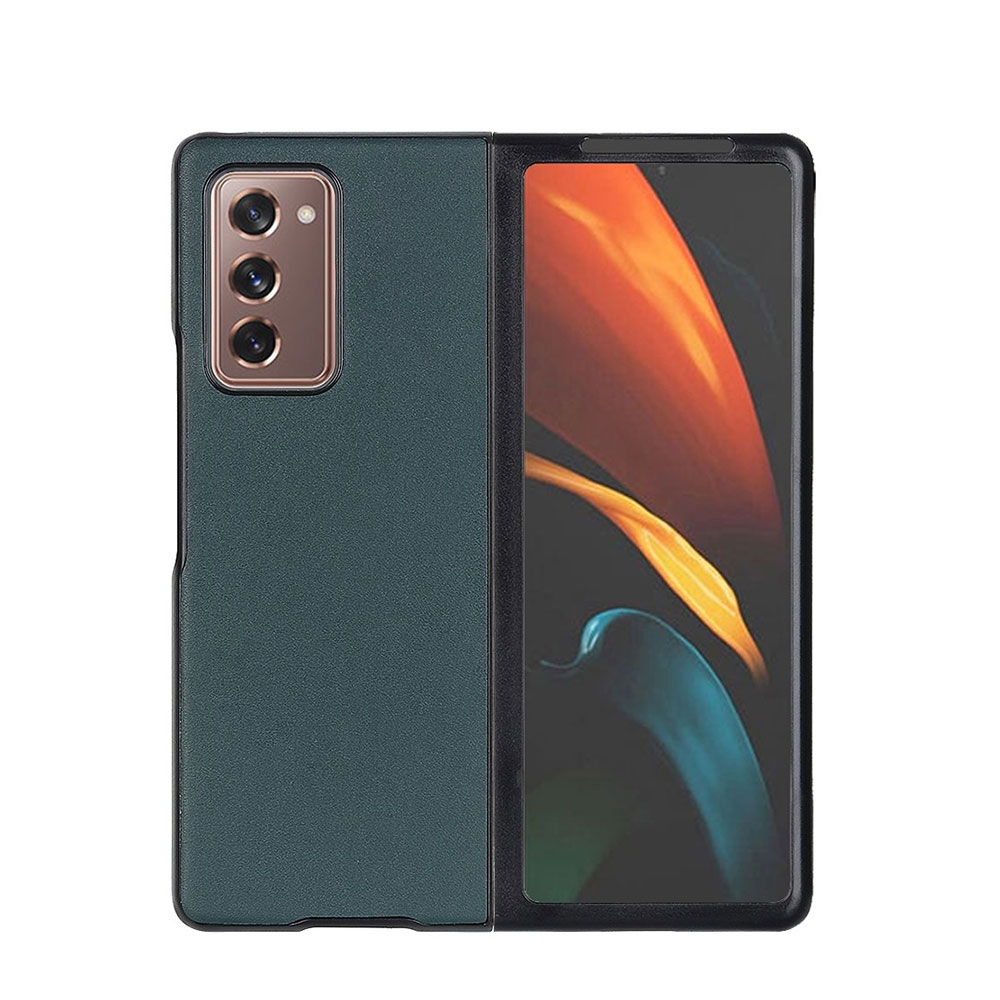 Image of Samsung Galaxy Z Fold2 / Z Fold2 5G Echtleder Hardcase Hülle - Grün bei Apfelkiste.ch