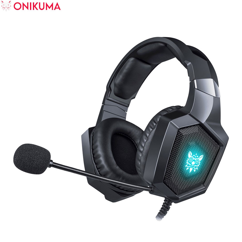 Gaming USB Kopfhörer Over-Ear LED Stereo Headset mit Mikrofon + 3.5 mm Klinken Anschluss AUX Adapter (Sony PlayStation PS5 / PS4 / XBOX / PC