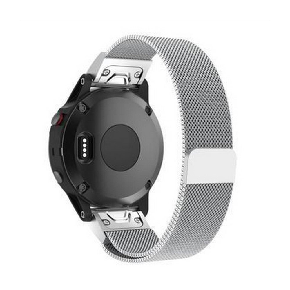 Garmin Fenix 5X / 3 HR / 3 Edelstahl Ersatz Magnet Armband Milanaise (Gelenkumfang ca. 188-267 mm) - Silber