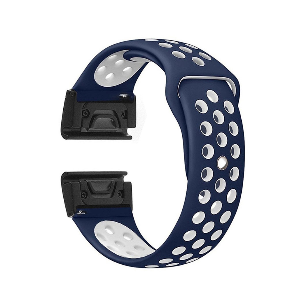 Garmin Fenix 5X Ersatz Silikon Armband Dual Color (Gelenkumfang 172-247mm) - Blau / Weiss