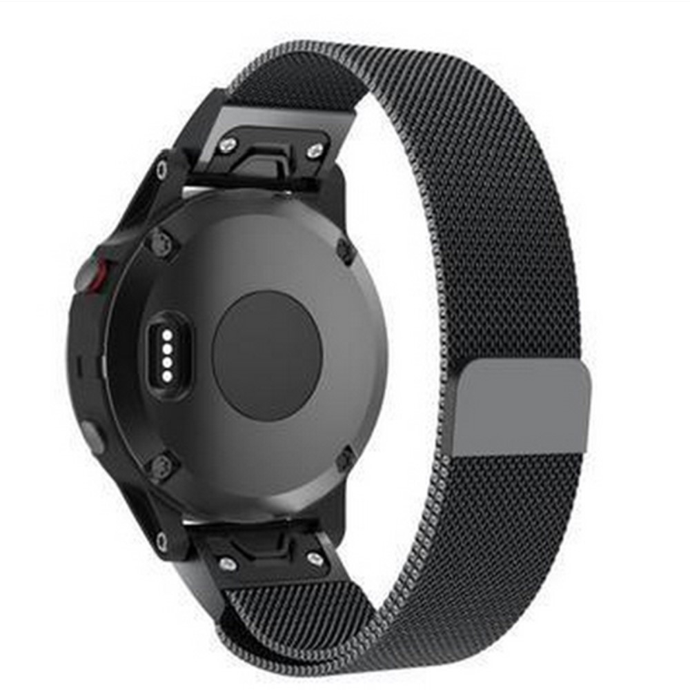 Garmin Fenix 6S / 6S Pro / 5S / 5S Plus Edelstahl Ersatz Magnet Armband Milanaise - Schwarz