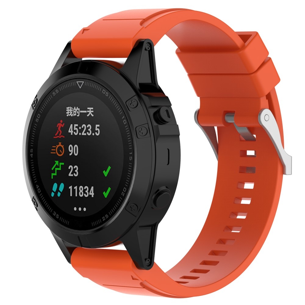 Garmin Fenix 6X / 6X Pro / 5X / Fenix 3 HR / Quatix 3 / D2 QuickFit Ersatz Silikon Sport Armband - Orange