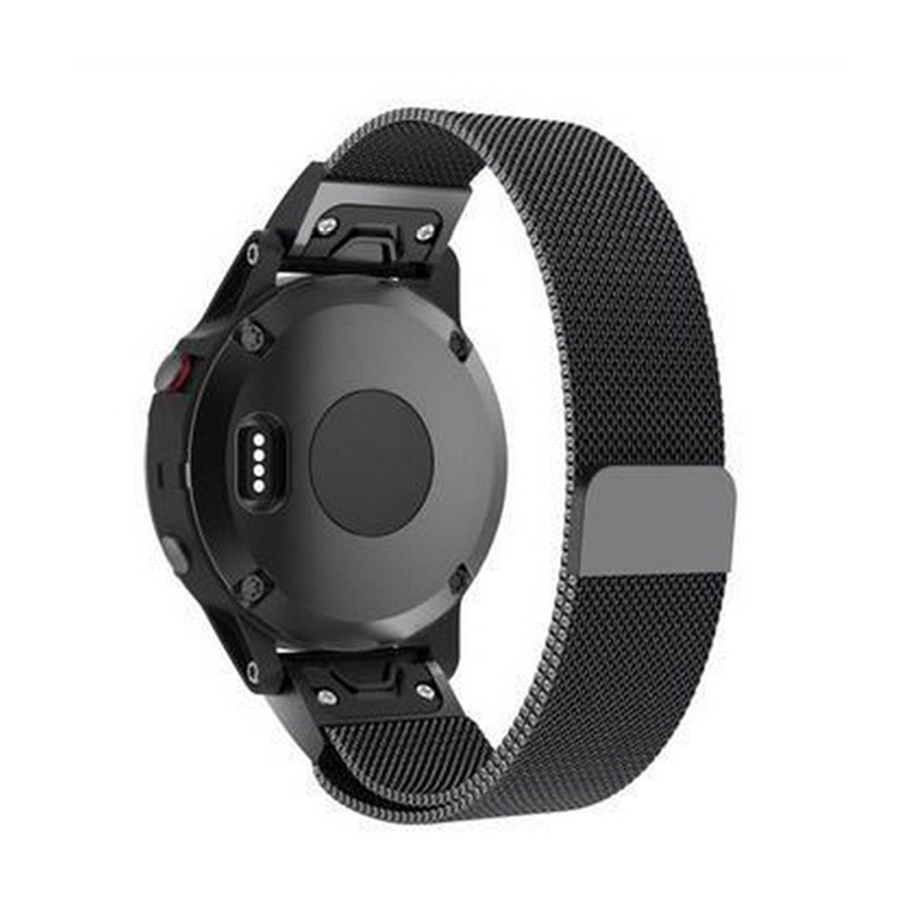 Garmin Fenix 5X / 3 HR / 3 Edelstahl Ersatz Magnet Armband Milanaise (Gelenkumfang ca. 188-267 mm) - Schwarz