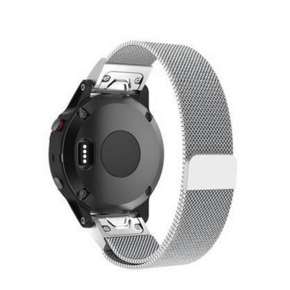 Image of (Gr. XL) Garmin Fenix 6X / 6X Pro / 5X / 5X Plus / 3 / 3 HR / 3 Sapphire Edelstahl Magnet Armband Milanaise (Gelenkumfang ca. 188-267 mm) - Silber bei Apfelkiste.ch