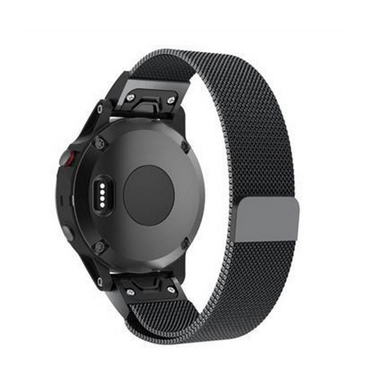 Garmin Instinct Edelstahl Ersatz Magnet Armband Milanaise - Schwarz