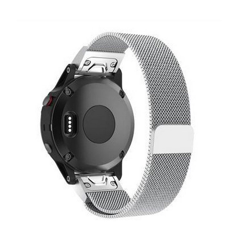 Garmin Instinct Edelstahl Ersatz Magnet Armband Milanaise - Silber