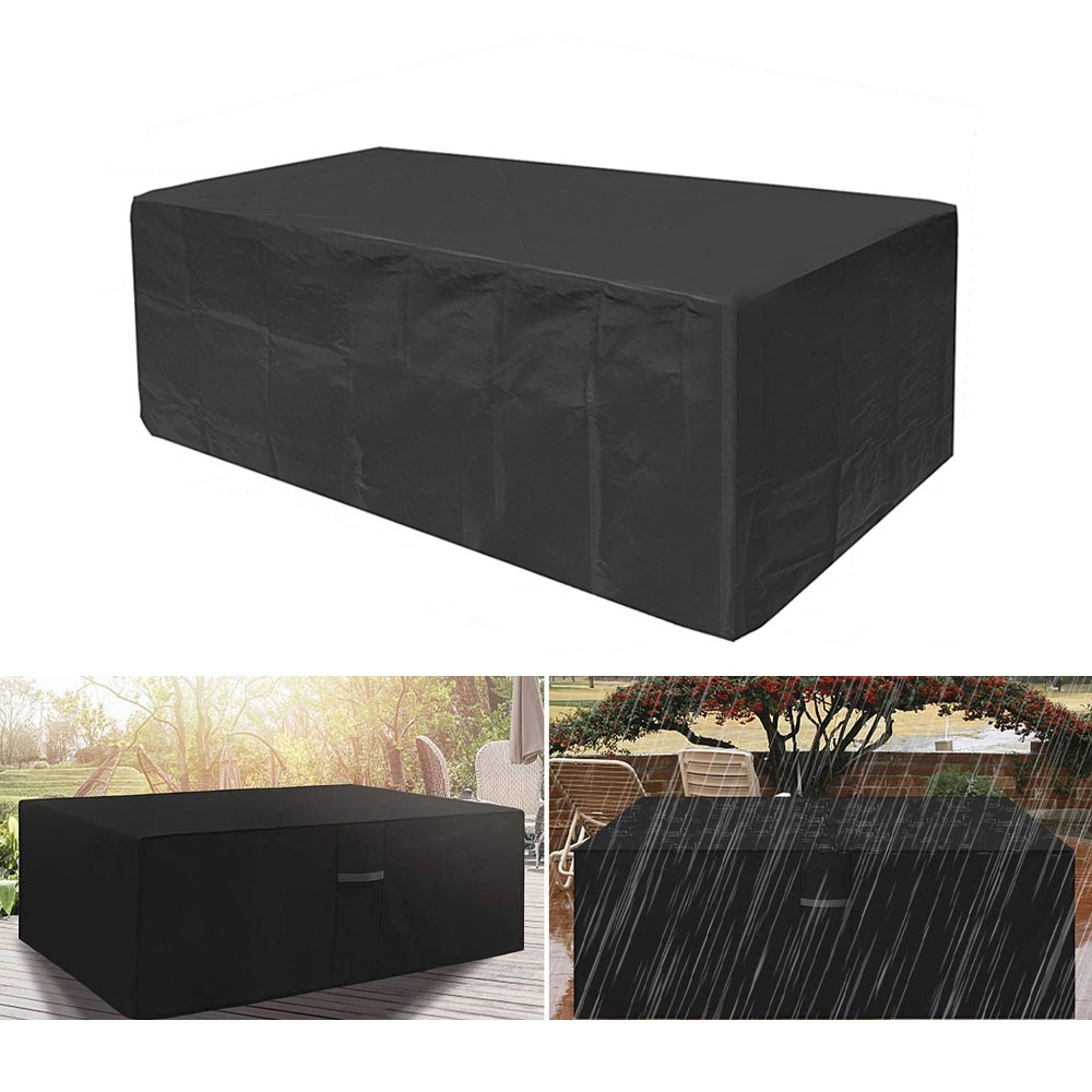 Gartenmöbel Regenschutz Abdeckplane Tischüberzug Wasserfest & Witterungsbeständig (120 x 120 x 74cm) - Schwarz